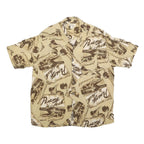 PAVANA JACK Mens Beige Rayon Shirt XL Beach Print Button Front Relaxed Fit