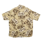 PAVANA JACK Mens Beige Rayon Shirt XL Beach Print Button Front Relaxed Fit
