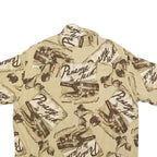 PAVANA JACK Mens Beige Rayon Shirt XL Beach Print Button Front Relaxed Fit