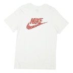 NIKE Mens White Red Graphic Print T-Shirt S Short Sleeve Crew Neck