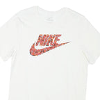 NIKE Mens White Red Graphic Print T-Shirt S Short Sleeve Crew Neck