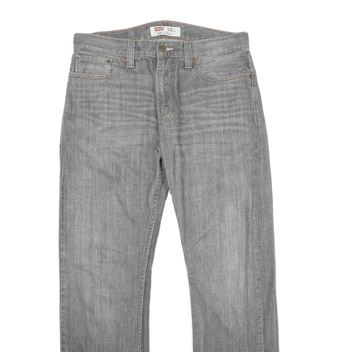 LEVI'S 514 Slim Mens Jeans Grey Slim Straight Denim Medium W32 L32 Classic