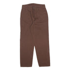 Brown Womens Cotton Blend Regular Fit Trousers W26 L25 Zip Closure Casual Wear