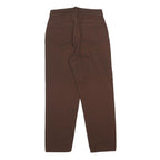 Brown Womens Cotton Blend Regular Fit Trousers W26 L25 Zip Closure Casual Wear