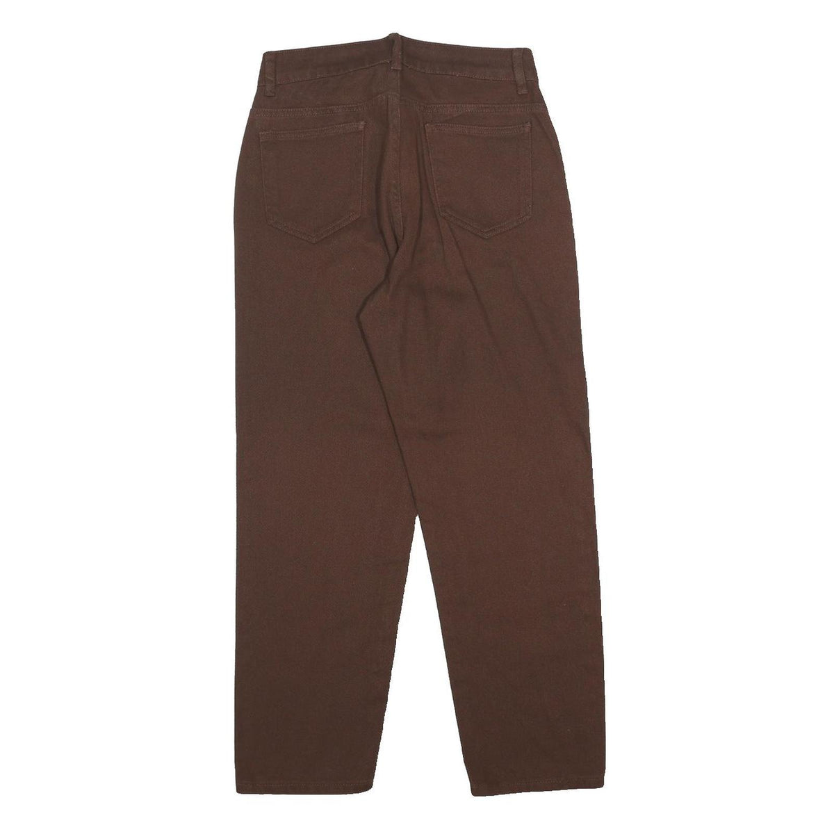 Brown Womens Cotton Blend Regular Fit Trousers W26 L25 Zip Closure Casual Wear