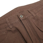 Brown Womens Cotton Blend Regular Fit Trousers W26 L25 Zip Closure Casual Wear