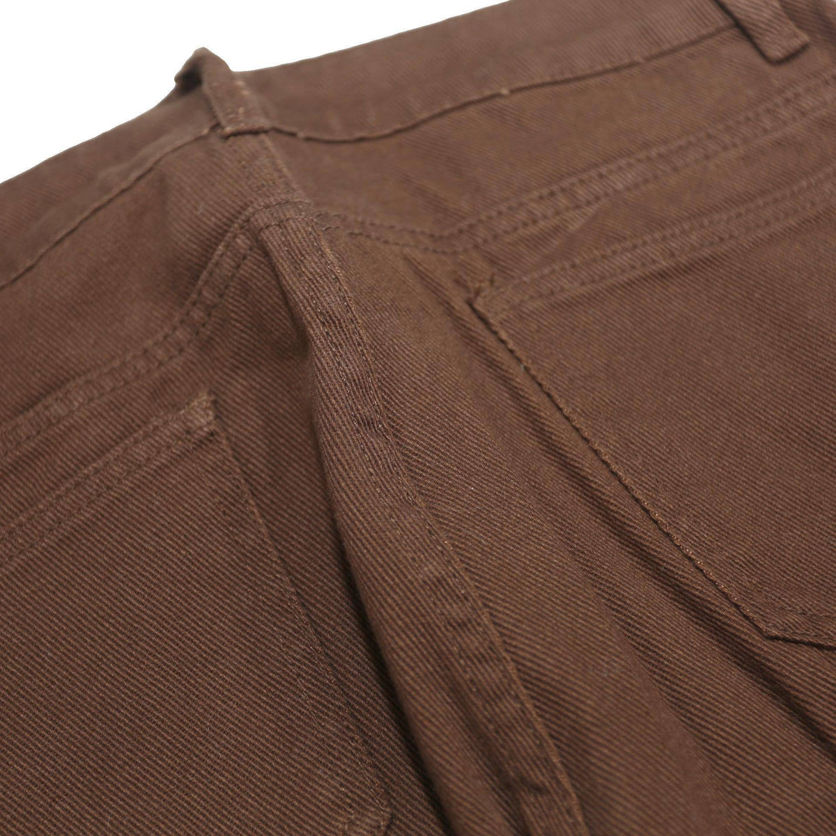 Brown Womens Cotton Blend Regular Fit Trousers W26 L25 Zip Closure Casual Wear