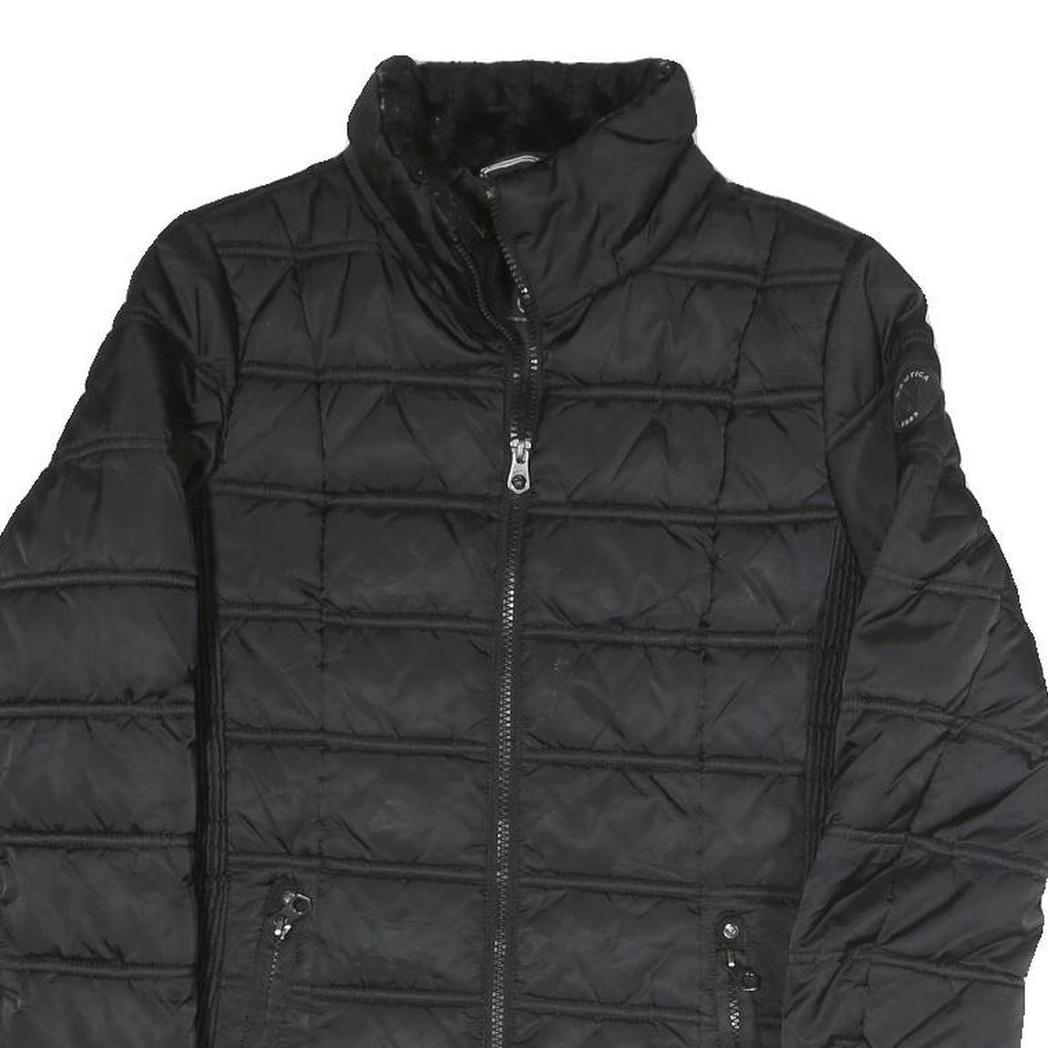 NAUTICA Womens Black Polyester Blend Quilted Jacket XS Zip Puffer Warm
