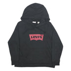 LEVI'S Womens Black Hoodie XL Cotton Blend Pullover Logo Sweatshirt