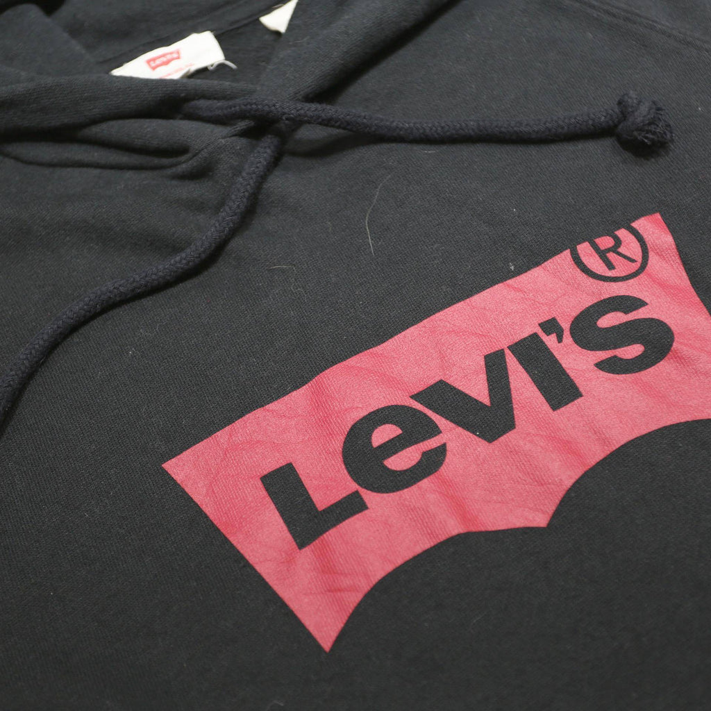 LEVI'S Womens Black Hoodie XL Cotton Blend Pullover Logo Sweatshirt