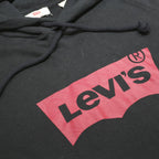 LEVI'S Womens Black Hoodie XL Cotton Blend Pullover Logo Sweatshirt