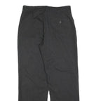 HIS JEANS Mens Cotton Blend Black Regular Straight Trousers W31 L31 Classic Zip