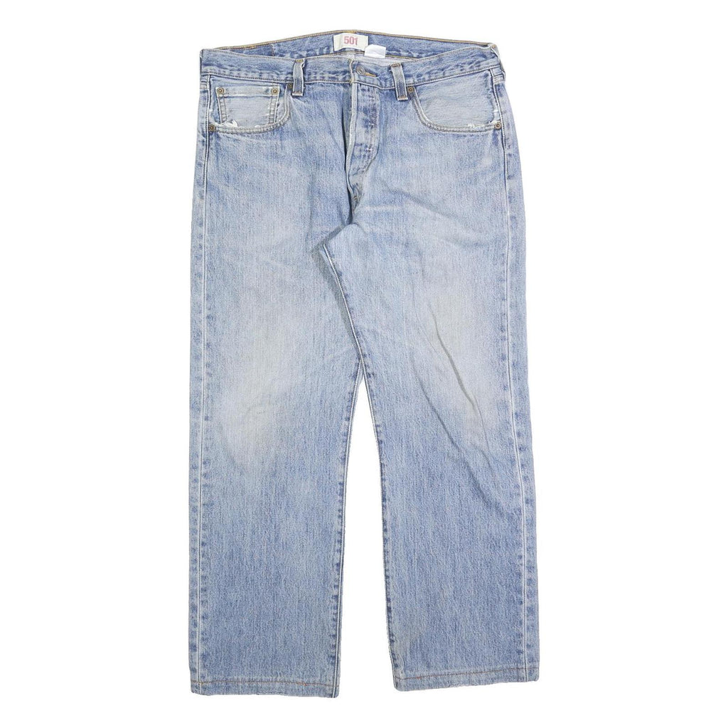 LEVI'S 501 Mens Jeans Blue Regular Straight Denim Medium W36 L28 Classic Button