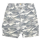 CARHARTT Mens Grey Camouflage Cargo Cotton Shorts L W36 Relaxed Fit