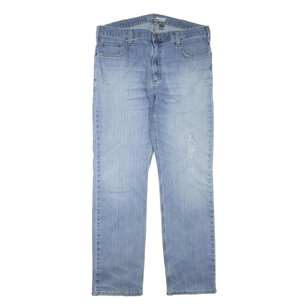 CARHARTT Mens Jeans Blue Regular Straight Denim Light W38 L34 Zip Cotton Blend