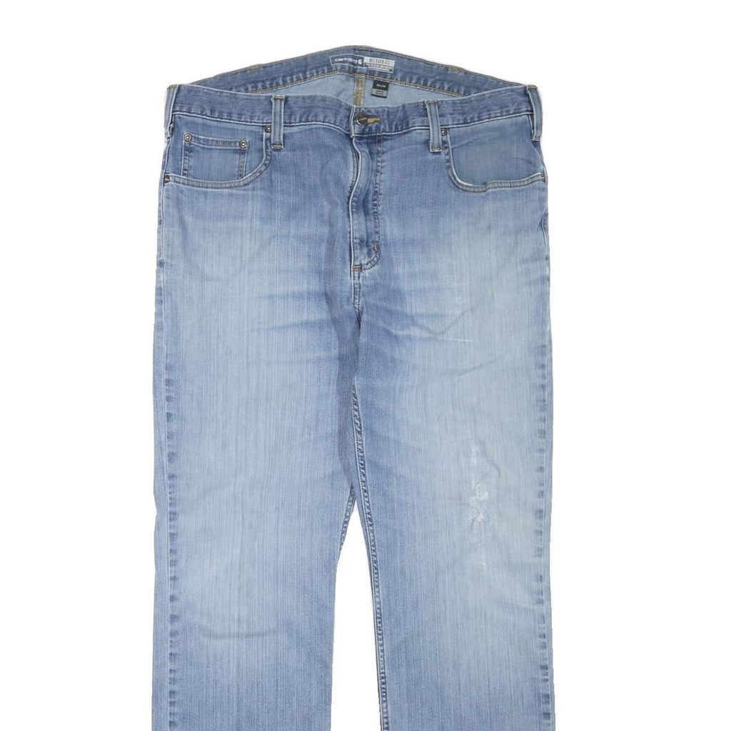 CARHARTT Mens Jeans Blue Regular Straight Denim Light W38 L34 Zip Cotton Blend