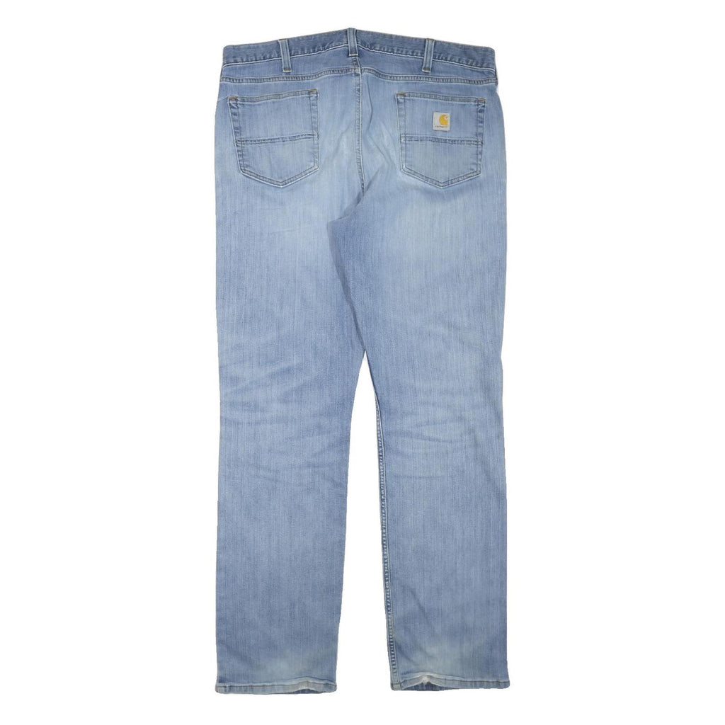 CARHARTT Mens Jeans Blue Regular Straight Denim Light W38 L34 Zip Cotton Blend