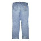 CARHARTT Mens Jeans Blue Regular Straight Denim Light W38 L34 Zip Cotton Blend