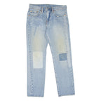 LEVI'S 502 Jeans Customised Mens Blue Regular Tapered Stone Wash W28 L30