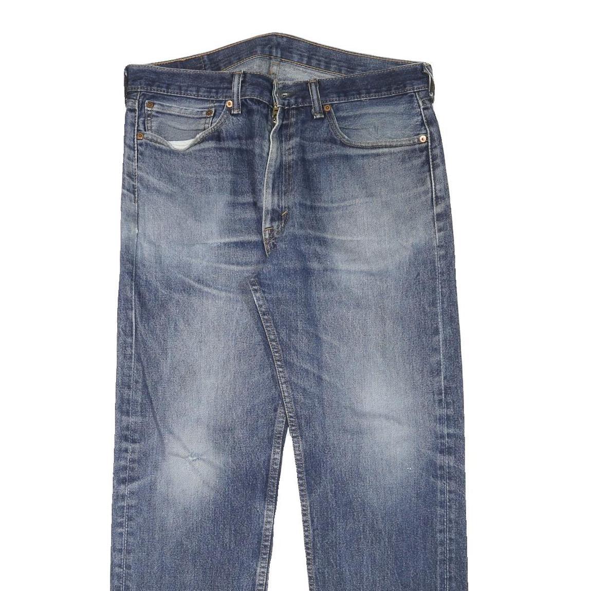 LEVI'S 505 Mens Jeans Blue Regular Straight Denim Medium W35 L30 Classic Zip