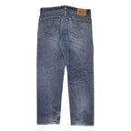 LEVI'S 505 Mens Jeans Blue Regular Straight Denim Medium W35 L30 Classic Zip