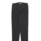 LEVI'S 721 Womens Jeans Black Slim Skinny Denim Medium W26 L30 Stretch Zip