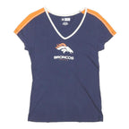 NFL Womens Blue & Orange Denver Broncos V-Neck Short Sleeve S T-Shirt Cotton
