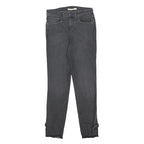 LEVI'S 721 Womens Slim Black Denim Raw Hem Bow Detail W27 L27 Jeans