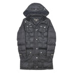 BARBOUR Womens Black Quilted Jacket UK 8 Polyester Blend Long Sleeve Hooded Zip