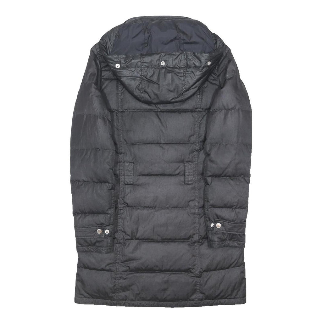 BARBOUR Womens Black Quilted Jacket UK 8 Polyester Blend Long Sleeve Hooded Zip