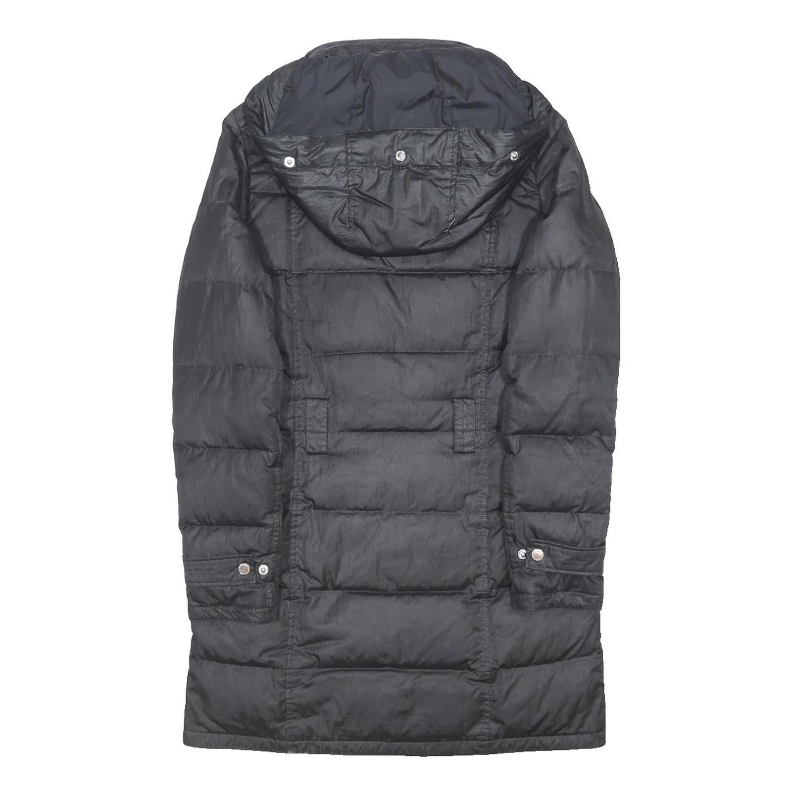 BARBOUR Womens Black Quilted Jacket UK 8 Polyester Blend Long Sleeve Hooded Zip
