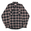 WRANGLER Mens Black & Burgundy Check Jacket L Cotton Blend Button Closure