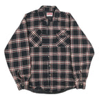 WRANGLER Mens Black & Burgundy Check Jacket L Cotton Blend Button Closure