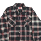 WRANGLER Mens Black & Burgundy Check Jacket L Cotton Blend Button Closure