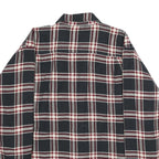 WRANGLER Mens Black & Burgundy Check Jacket L Cotton Blend Button Closure