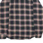 WRANGLER Mens Black & Burgundy Check Jacket L Cotton Blend Button Closure