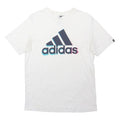ADIDAS Mens White Cotton Blend Graphic Logo T-Shirt S Short Sleeve Crew Neck