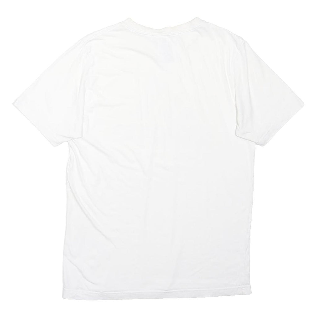 ADIDAS Mens White Cotton Blend Graphic Logo T-Shirt S Short Sleeve Crew Neck
