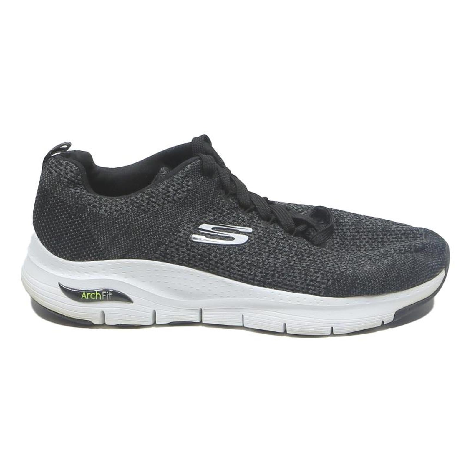 SKECHERS Arch Fit Mens Black Synthetic Trainers UK 11 Lightweight Comfortable