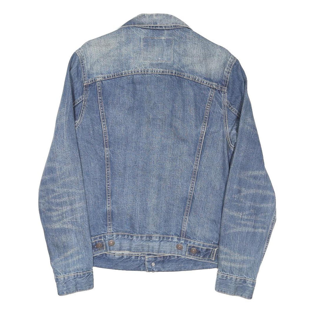 LEVI'S Mens Blue Denim Jacket S Cotton Blend Button Closure Classic Style Casual