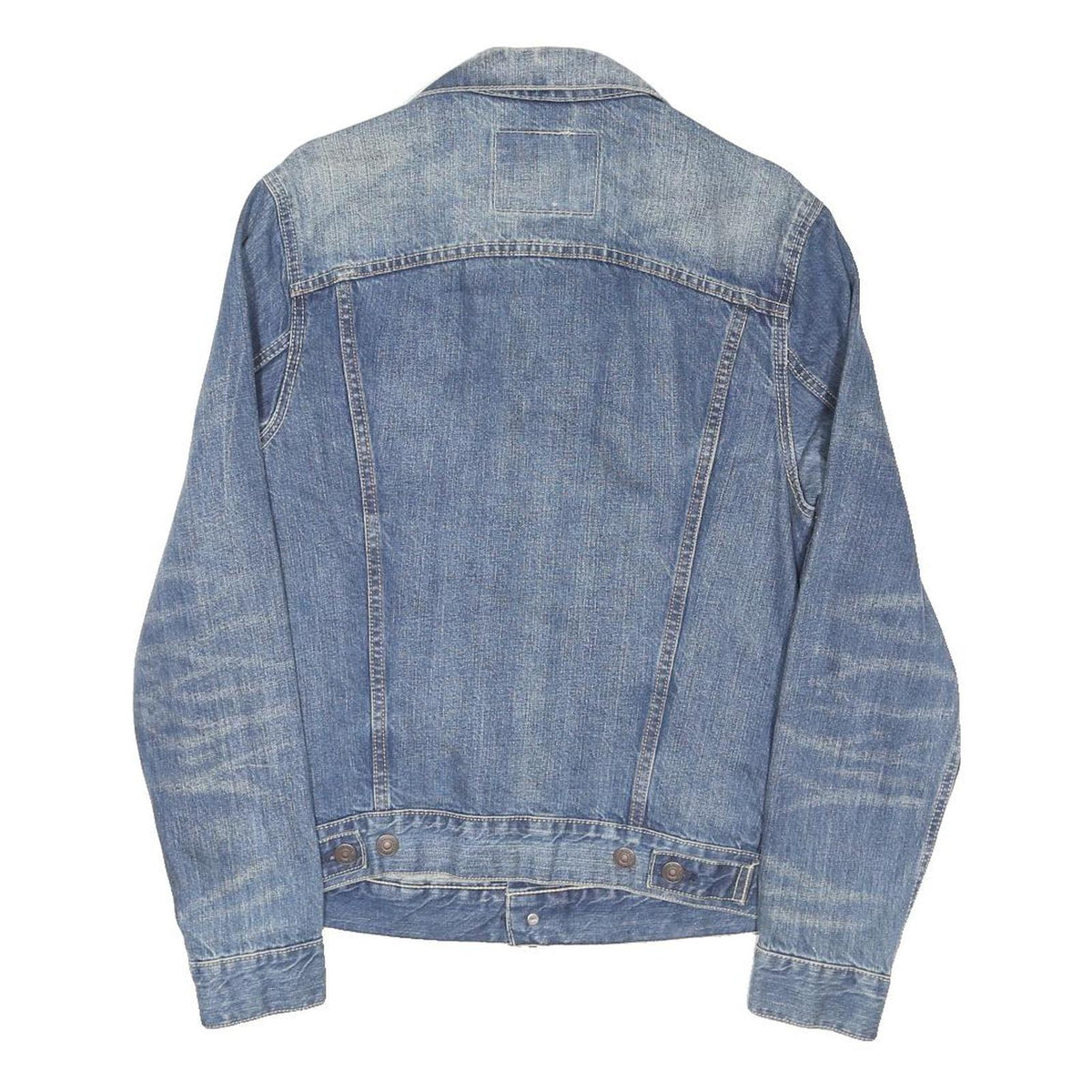 LEVI'S Mens Blue Denim Jacket S Cotton Blend Button Closure Classic Style Casual