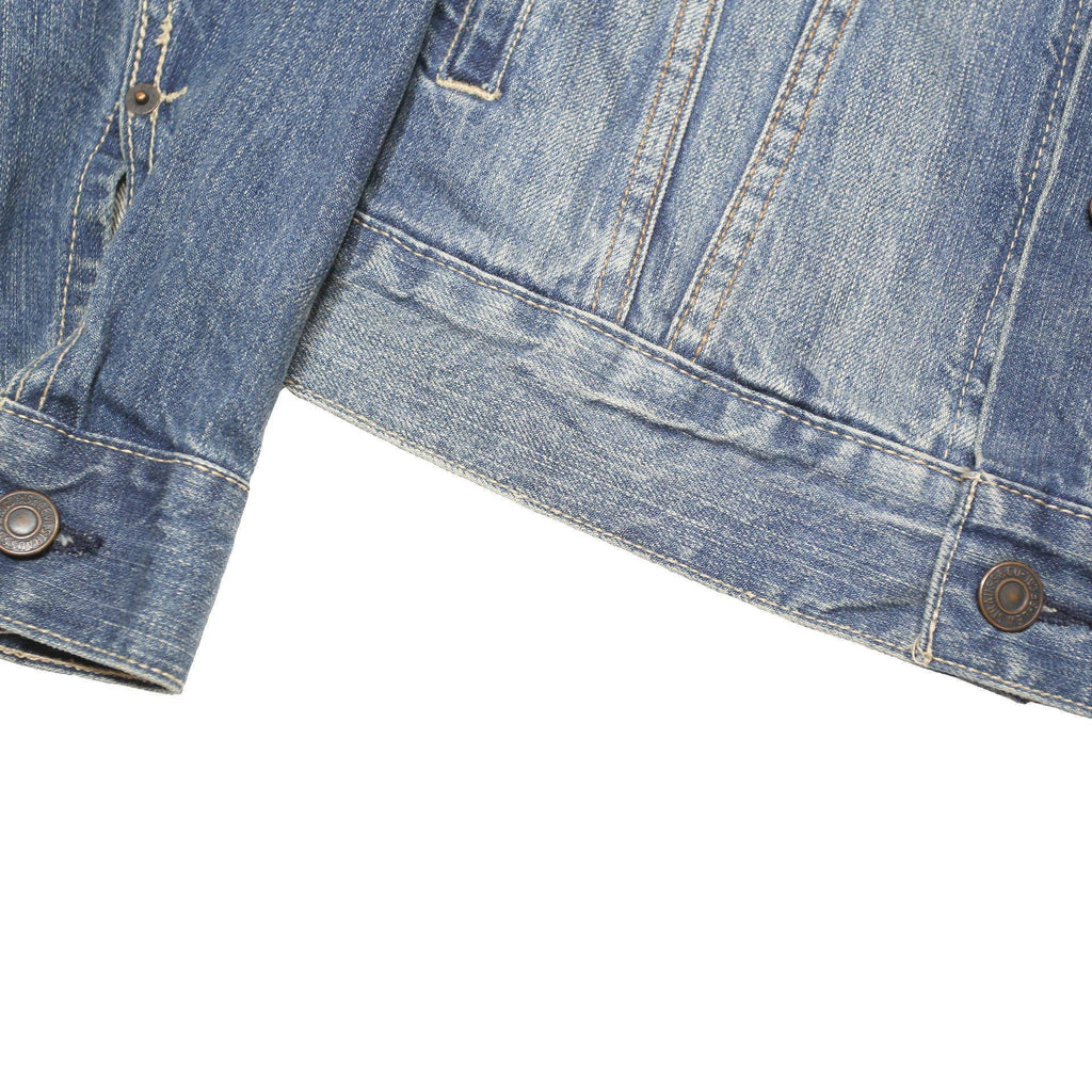 LEVI'S Mens Blue Denim Jacket S Cotton Blend Button Closure Classic Style Casual