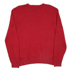 POLO RALPH LAUREN Mens Red Plain Jumper Crew Neck Basic Knit Cotton M Zip