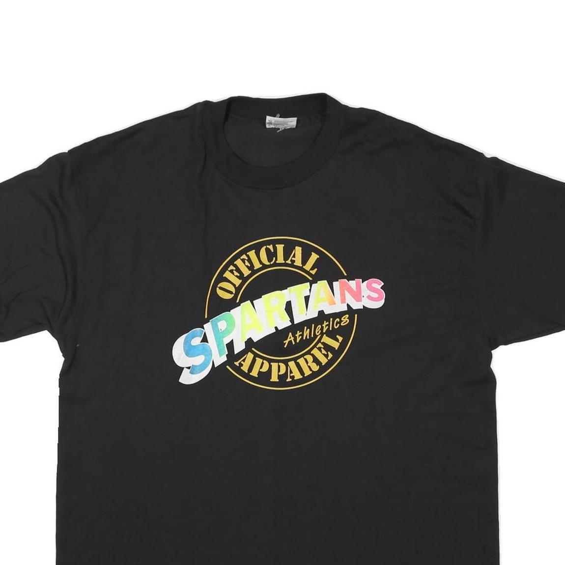 HANES Mens Black Spartans Graphic T-Shirt XL Short Sleeve Crew Neck Official