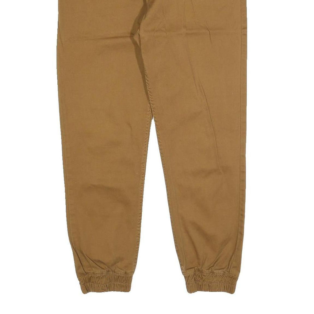 TERRANOVA Mens Cotton Blend Brown Regular Jogger Trousers W32 L28 Drawstring