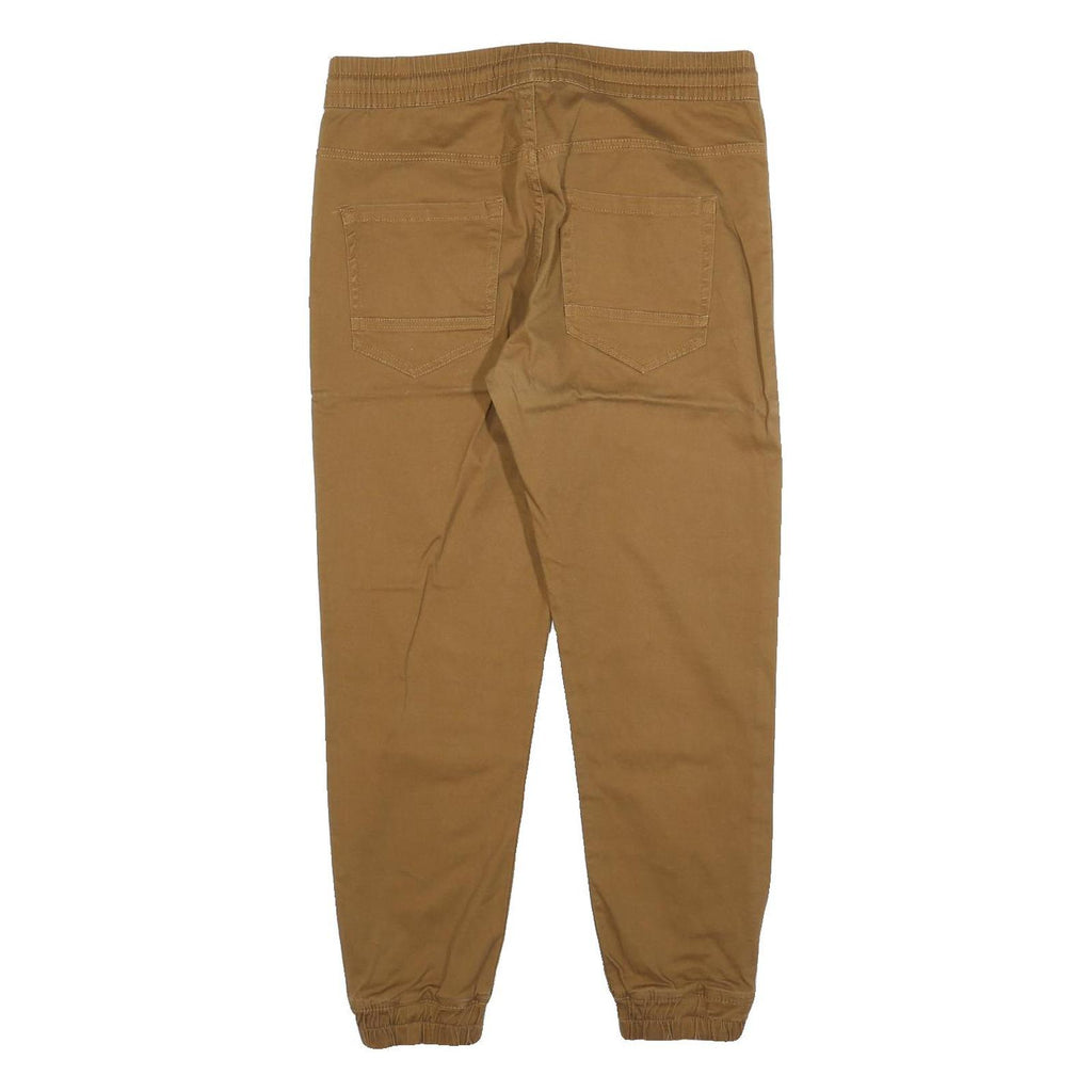 TERRANOVA Mens Cotton Blend Brown Regular Jogger Trousers W32 L28 Drawstring