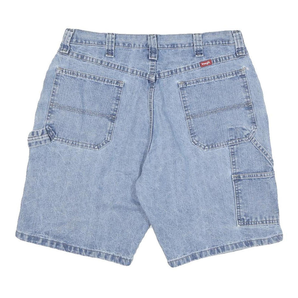 WRANGLER Mens Denim Blue Shorts L W34 Casual Cotton Blend Relaxed Fit
