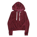 FB SISTER Womens Burgundy Velvet Pullover Hoodie XS Soft Luxe Comfort Fit