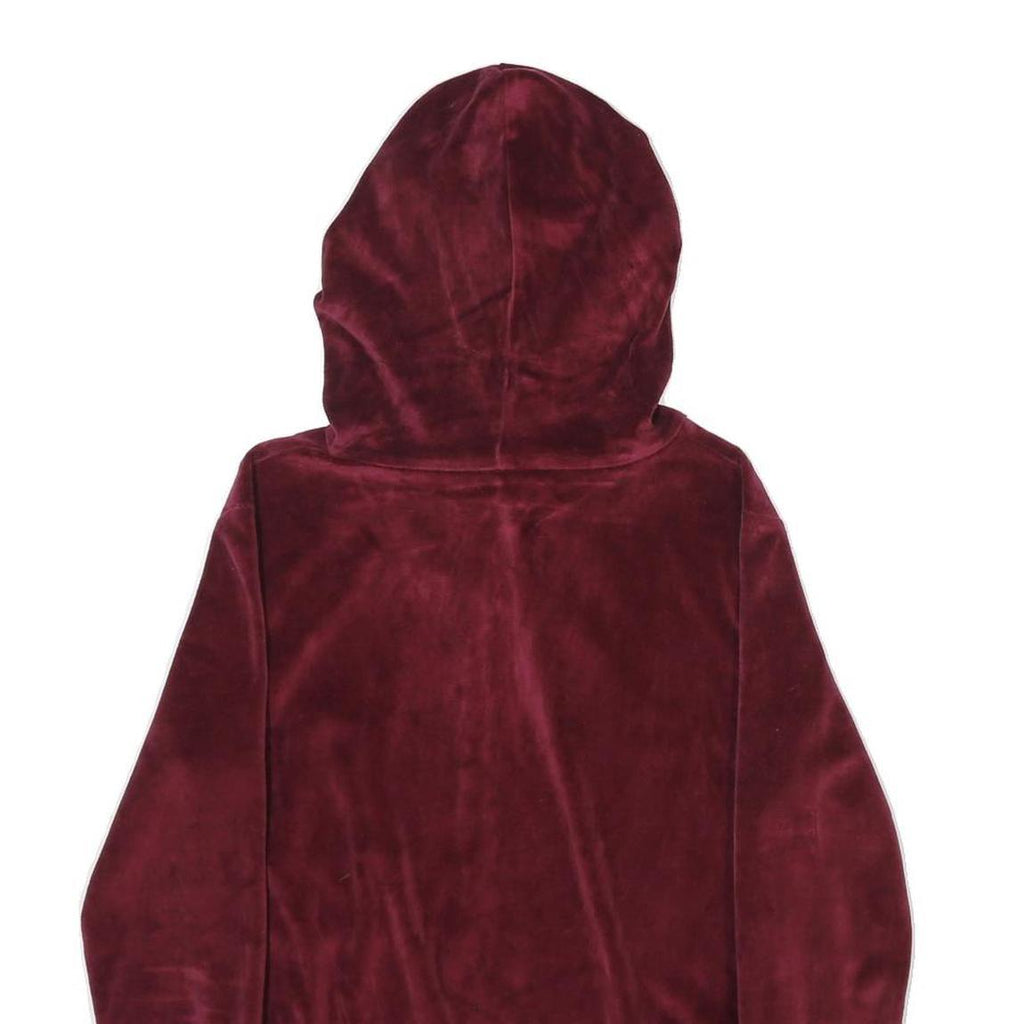 FB SISTER Womens Burgundy Velvet Pullover Hoodie XS Soft Luxe Comfort Fit