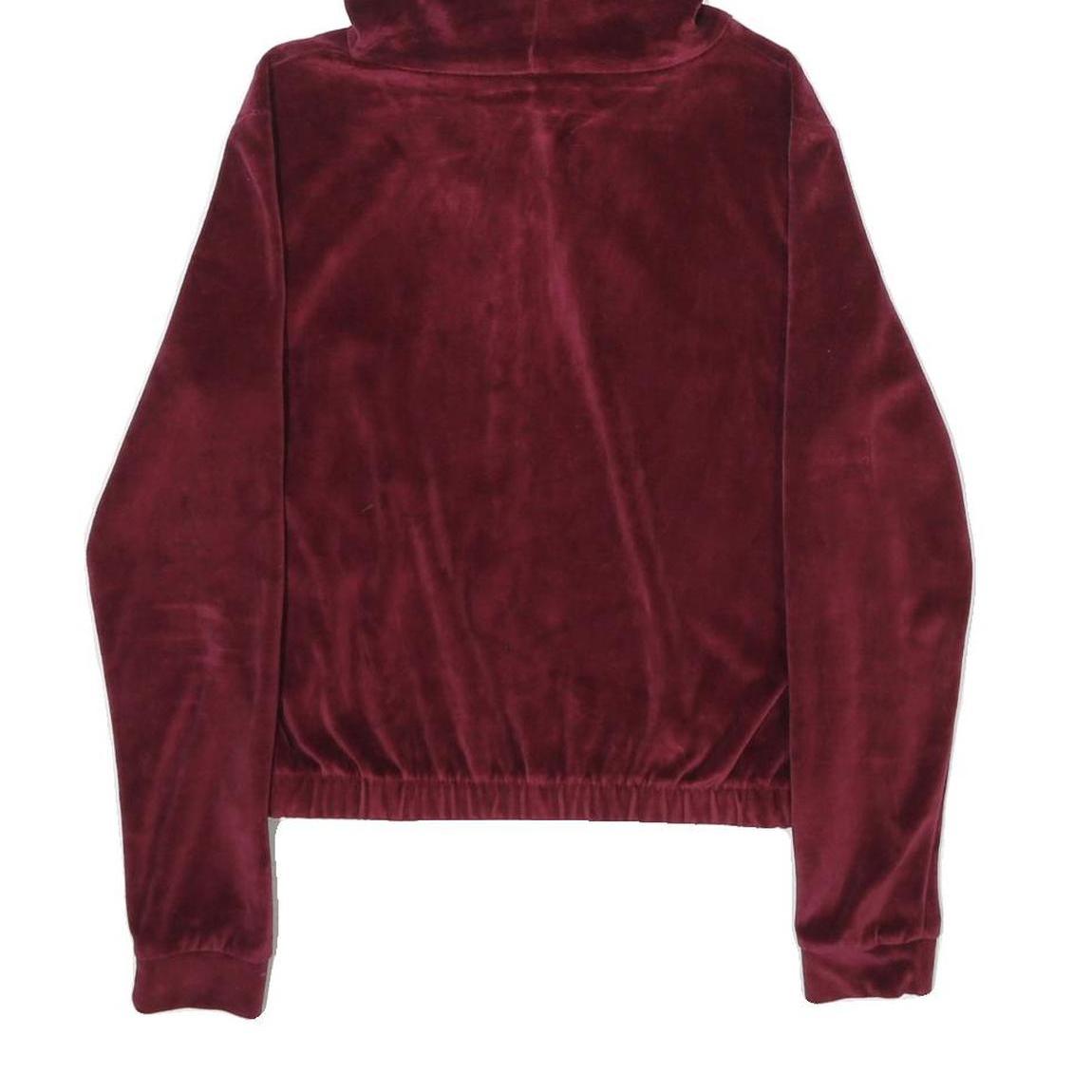 FB SISTER Womens Burgundy Velvet Pullover Hoodie XS Soft Luxe Comfort Fit